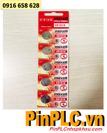 COMBO 1vỉ 5viên Pin đồng xu Maxell CR1616 lithium 3v chính hãng _Giá chỉ 95.000vnd/ Vỉ 5viên